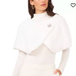 Elegant White Women's Sweater Cape - MSK (sold by Macy’s) - Size XS